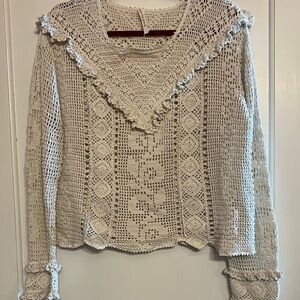 Magnolia Pearl Ivory Crochet Knit Top